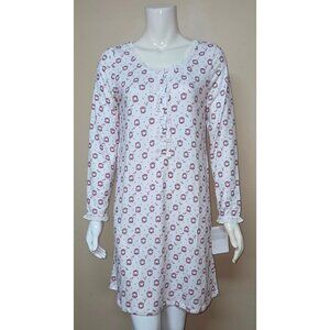 Lanz of Salzburg Short Knit Cozy Nightgown Christmas Wreath Long Sleeve Size XS